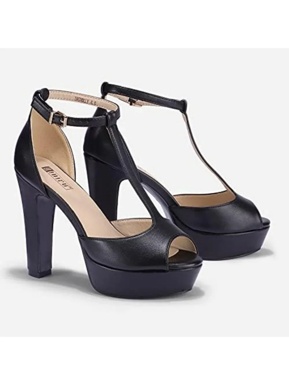 Stylish Women's Platform Chunky High T-Strap Peep Toe Heels - Perfect for Any